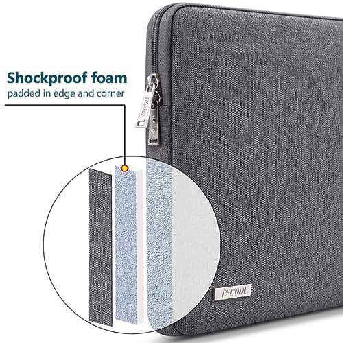 TECOOL 14 Inch Laptop Sleeve Protective Laptop Case 14 inch,Dark Grey — view 4
