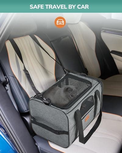 Morpilot Cat Carrier with Wheels Airline Approved, Pet Dog Carrier with Wheels for Small Dogs, Rolling Cat Carrier for Large Cats Puppy Stroller Detachable and Foldable Pet Travel Bag Dark Gray — view 5