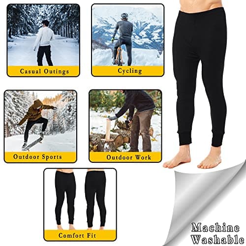 Heatwave® Pack of 2 Men's Thermal Trousers Long Johns Warm Underwear Baselayer Thermals, Medium Black — view 3