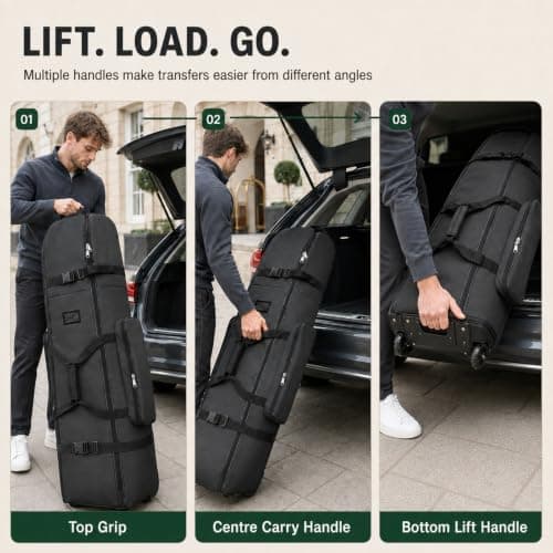 Capsste Golf Travel Bag with Wheels, 900D Heavy Duty Oxford Golf Travel Cover with Padded Club Protection, Durable Golf Bag for Airline Travel, Men & Women — view 5
