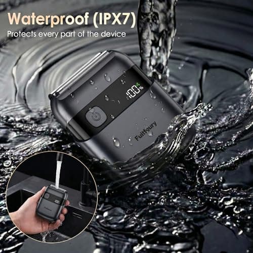 Foil Shaver, Electric Shavers for Men,10000 RPM Close & Smooth Daily Shaving, Wet & Dry Electric Razor with 90 Min Runtime, USB-C Fast Charge, IPX7 Waterproof for Travel, Shower & Home Use, Black — view 2