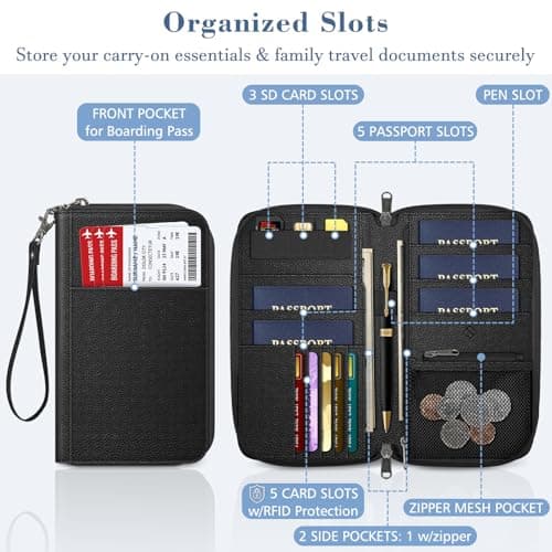 FINTIE Passport Holder Travel Wallet for Family — view 4
