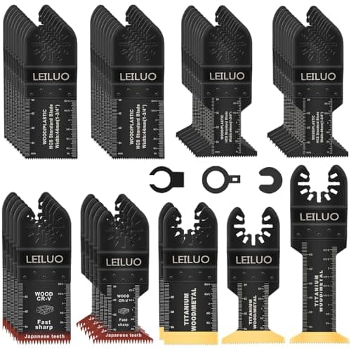 LEILUO 50Pcs Titanium Multi Tool Blades, Multitool Blade Set Bag