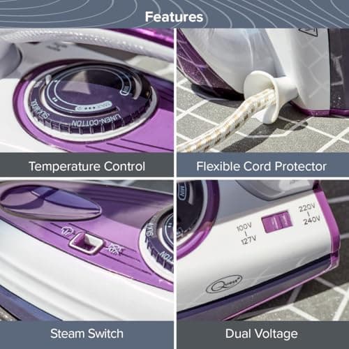 Quest Travel Steam Iron, Collapsible Ergonomic Handle, 50ml Water Tank — view 3