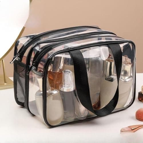 BAIYSFFG Clear Toiletry Bag Extra Large Cosmetic Bag Portable Travel Makeup Bags, PVC Waterproof Ladies Wash Bags for Women Girls (Transparent) — view 4