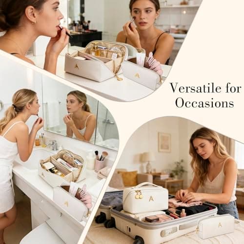 KKXIU Initial Makeup Bag for Women, Personalized Gifts for Women — view 4