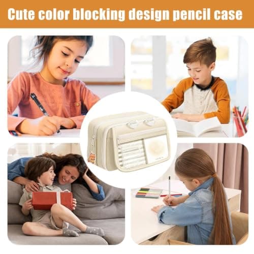 Girls Pencil Case, Zipper Pencil Pouch, Multi Compartment School Organizer — view 4