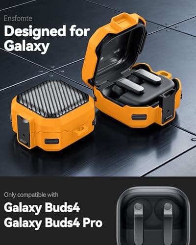 for Samsung Galaxy Buds 4 Pro/Buds 4 Case 2026 with Safty Lock-Yellow — view 2