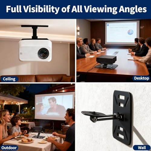 Stamlyn Desktop Projector Stand, Foldable 3-in-1 Mini Projector Holder with 1/4" Screw, 180° Rotatable Projector Mount for Home Cinema, Office, Outdoor, Desk, Wall & Ceiling — view 3