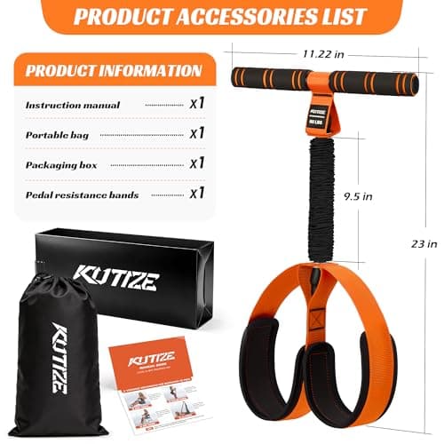 KUTIZE Multifunction Pedal Resistance Bands with Handle, Upgraded Exercise Equipment with Soft Foot Pedal for Sit Up & Full-Body Home Gym Workouts, Core/ABS Training, Pilates, Yoga & Physical Therapy — view 2