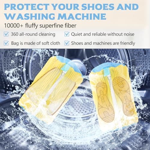 BieMian 360° Zipper Mesh Shoe Wash Bag for Machine - Yellow — view 4
