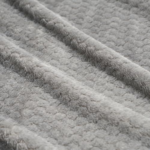 Dreamscene Fleece Throw Blanket for Bed, Soft Cosy Warm Honeycomb Waffle Throws for Sofas Couch Lightweight Faux Fur Fleece Blanket Travel Double Bed Throws, Mid Grey - 150 x 200cm — view 6