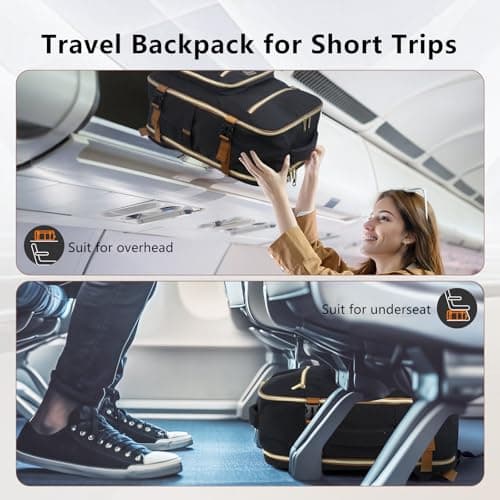 POWER KING Travel Backpack for Womens Mens, Carry on Cabin Size Backpack 30L, Expandable Flight Bag Approved Hand Luggage for Airplanes, Laptop Rucksack 15.6 inch, Black — view 6