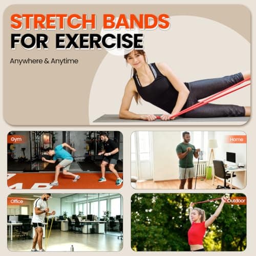 Resistance Bands Set, Exercise Band with Door Anchor for Men & Women,Red — view 5