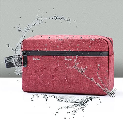Toiletry Bag for Men, Etercycle Portable Travel Wash Bag, Waterproof Toiletries Cosmetic Organizer Bag, Gym Shaving Shower Bathroom Bag, Dopp Kit Make Up Bag with Handle (Wine Red) — view 5