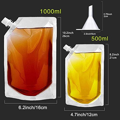 Cruise Liquor Flask Kit for Travel,Concealable and Reusable Rum Runner Alcohol,Leak-Proof, BPA-Free,Juice Travel Plastic Flasks Liquor Bags for Sneak Drink（4-3Kit） — view 2