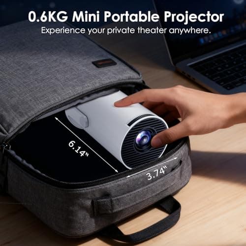 WOLFANG Mini Projector【Built-in Apps & WiFi 6】1080P FHD Portable Projector with Bluetooth & Auto Vertical Keystone, 180° Rotatable Projection for Bedroom Compatible with iOS/Android/PC/TV Stick — view 6