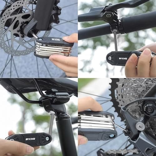 BYKING Bicycle Tool Kit, Pocket Repair Bike Multi Tool, Cycling Gifts for Men/Women, 16 in 1 Folding Tool with Allen Key for Bike Maintenance. — view 6