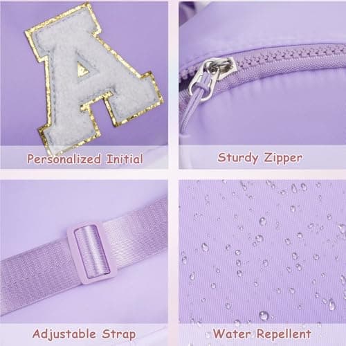 YOOLIFE Gifts for 4 5 6 7 8 9 10 11 12 13 14 15 Year Old Girl - Birthday Gifts for 16th 18th Girl Daughter Sister Niece, Initial Sling Bag Crossbody Bags Fanny Pack Purse for Kids Girls, Purple L — view 5