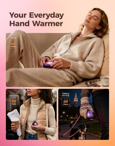 OCOOPA UT4 Rare Magnetic Hand Warmers Rechargeable 2 Pack, Unique Winter Gifts for Women,Girlfriend,Mum,Friends, Pocket Electric Heater for Cold Hands, Gift for Birthday, Anniversary,Christmas — view 5