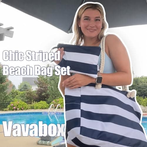 Vavabox 35L Large Beach Bag Set with Zip, Waterproof Beach Bags for Women — view 6