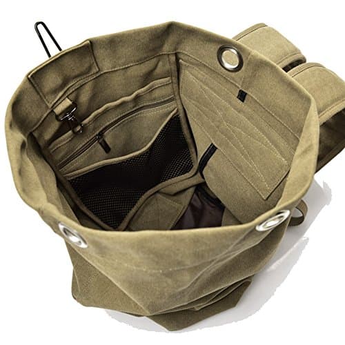 GYDEHUTJ Large Capacity Travel Climbing Bag Tactical Military Duffel Bag Top Load Double Strap Canvas Backpack — view 6