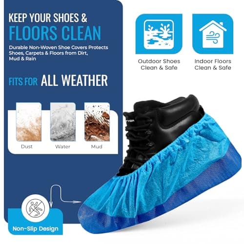 TYGA 40 Pieces Waterproof Reusable Shoe Covers - Blue — view 2