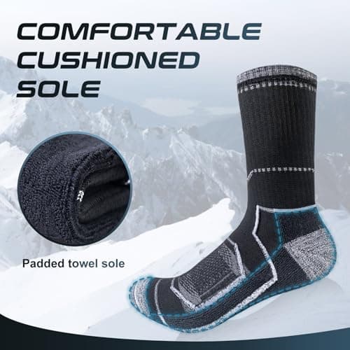 inaWarm Men's Cotton Hiking Socks, 5 Pairs, Cushioned and Breathable — view 4