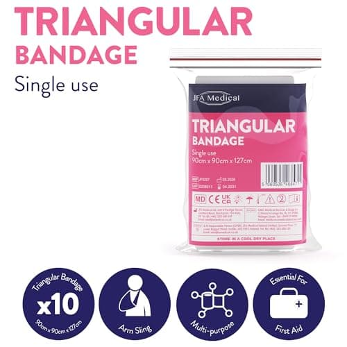 JFA Medical Non-Woven Triangular Bandage Arm Sling 90cm x 90cm x 127cm - Box of 10 Bandages — view 2