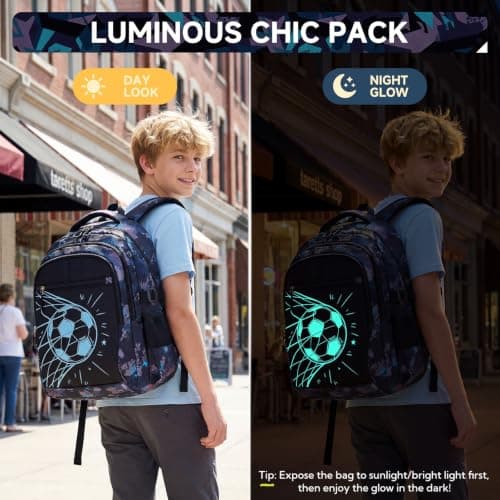 Amythe School Backpack for Boys - Large Lightweight Reflective & Luminous — view 2