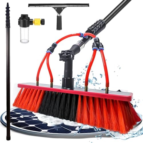 33ft Carbon Fiber Waterfed Cleaning Pole Kit10m Pole & 20m Hose with Soap Dispenser for SoPanels Roofs and Car WashingUltimate Reach & Efficiency