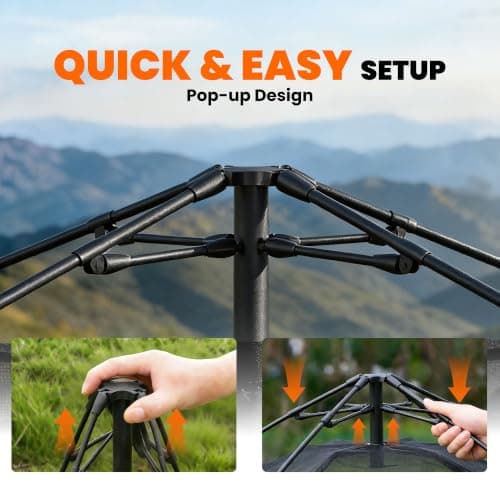 Outsunny Pop Up Tent Instant 3000mm Waterproof UPF50+ for 2-3 People Khaki — view 4
