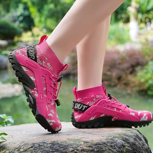 VTASQ Hiking Boots Mens Outdoor Non-Slip Trekking Mountaineering Shoes Trainers Lightweight Camping Climbing Shoes Sneaker Rose 7 UK — view 3