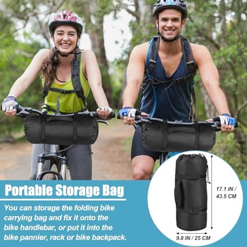 Bicycle Transport Bag, Waterproof, Durable 900D Carry Case for 20 Inch Bag, Folding Bike, Universal Folding Bicycle Transport Storage Bag with Strong Strap for Folding Wheels, Outdoor Bicycle Storage — view 6