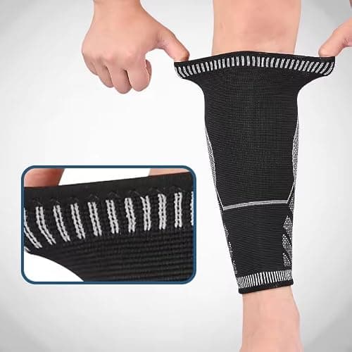 Atan Elastic Calf Compression Sleeve for Men & Women | Footless Medical Compression Socks | Ventilation Calf Brace for Pain Relief, Sports Recovery, Cycling, Travelling, Gym Calf Guards (S) — view 6