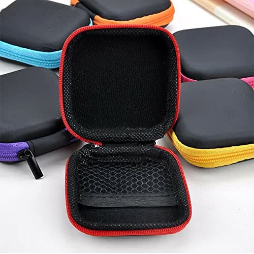 6 Pcs Earphone Cases Portable Earphone Storage Bag Mini Square Earphones Carrying Case for Mini Wired Headset USB Cable — view 3