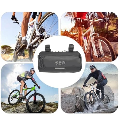 Bike Handlebar Bag, Waterproof Front Storage Pouch, 2L Cycling Carry Case, Compact Frame Mounted Organizer, Nylon Shoulder Strap Bicycle Accessory with Quick Release Mount 9.06x4.33 inches — view 6