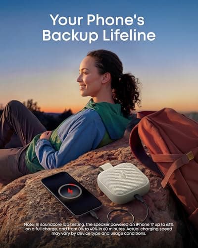 soundcore Boom Go 3i Portable Bluetooth Speaker by Anker, 24H Playtime, 15W Punchy Sound, Emergency Charging, Powerful BassUp 2.0, Bluetooth 6.0, IP68 Waterproof for Hiking/Cycling/Camping (Beige) — view 3