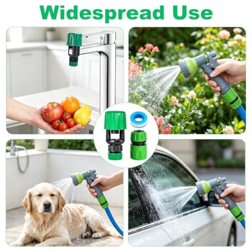 2 Pack Kitchen Tap Hose Connector Mixer Tap to Garden Hose Pipe Adapter — view 5