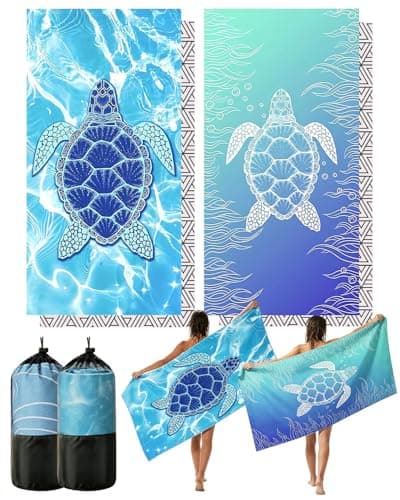 Evoplor 2 Pack Microfibre Beach Towels for Adults Extra Large 180 × 90 cm, Quick Dry Sand Free Beach Towel with Mesh Bag, Lightweight Travel Towels for Holiday, Pool