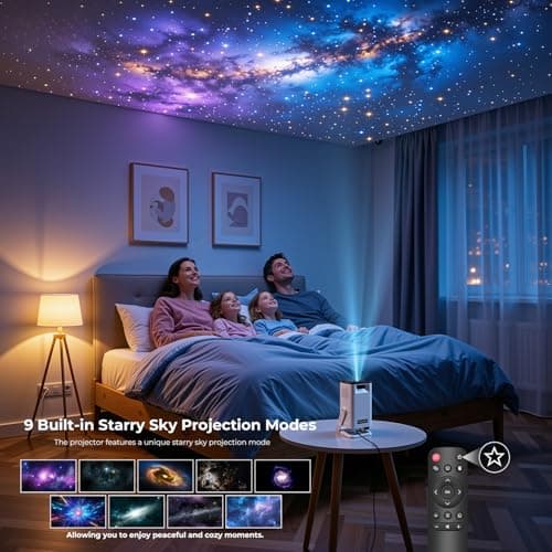 Mini Projector Portable 2026 Upgraded Built in Apps Android 14, 26000 Lux 1080P Supported 180° Rotation & Auto Keystone, Outdoor Compatible with Windows/iOS/Android/HDMI/USB — view 2