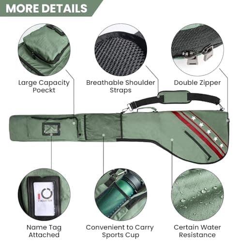 Golf Sunday Carry Bag for Men Women Lightweight Driving Range Zippered Waterproof, Golf Club Carry Case Travel Bag 49" Holds Up to 10 Clubs Portable Foldable (Grey) — view 2