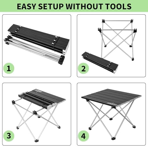 AKOZLIN Portable Camping Table, Folding Aluminium Table with Carry Bag — view 4