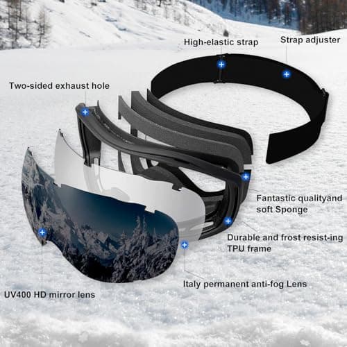 FMY Ski Goggles Snowboard Goggles for Men Women Adults Youth — view 4