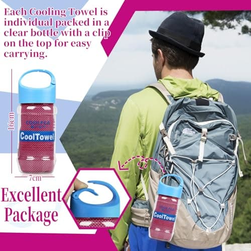 VAKKI Cooling Towel, Ice Cold Sports Sweat Towels for Instant Relief Perfect Coolings Scarf Neck,Forehead, Wristband, Bandana, Stay Cool from Over Heating During All Kinds of Sport and Exercise — view 4