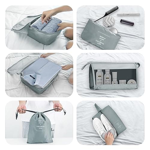 Jsdoin Packing Cubes for Suitcase,11 PCS Travel Luggage Packing Cubes for Backpack, Waterproof Essentials Suitcase Organiser Bags, Travel Accessories (Grey) — view 3