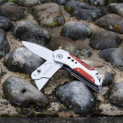 Amtech - 2-in-1 Craft Knife and Folding Utility Knife, Durable and Rust-Proof Stainless Steel, Comfortable Handle for Reduced Hand Fatigue, Lightweight and Portable (Includes 5 SK5 Blades) — view 3
