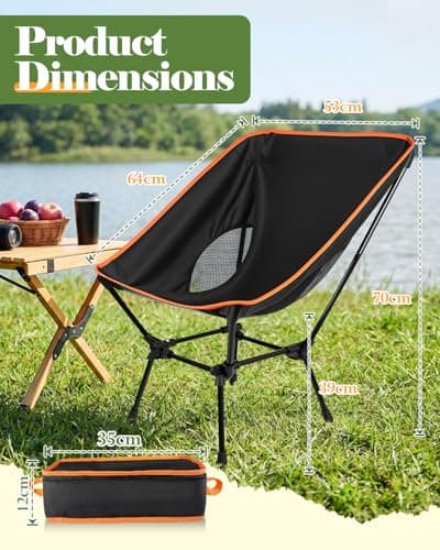 Rgaden Lightweight Folding Camping Chair with Breathable Mesh, for Backpacking, Beach, And Outdoor Adventures — view 6