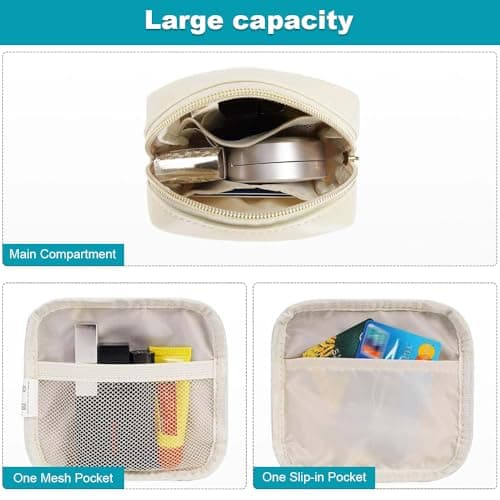 2PCS Small Makeup Bag, Travel Toiletry Bag, Black, White — view 4