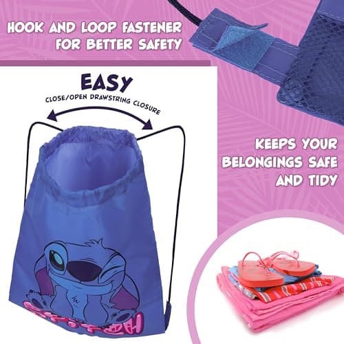 Disney Stitch Drawstring Bags for Kids Swimming Bag Spiderman String Backpack School PE Kit Travel Beach Holiday Sports Gym (Blue Stitch) — view 5